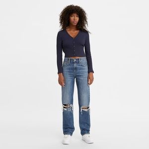 Levi’s Low Pro Straight Leg Mid Rise Medium Wash Jeans.